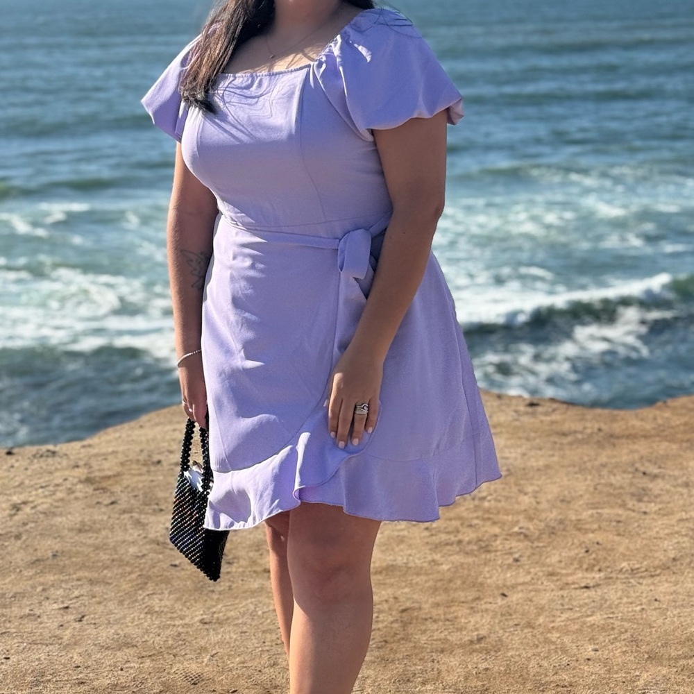 Lavender Puff Sleeve Dress